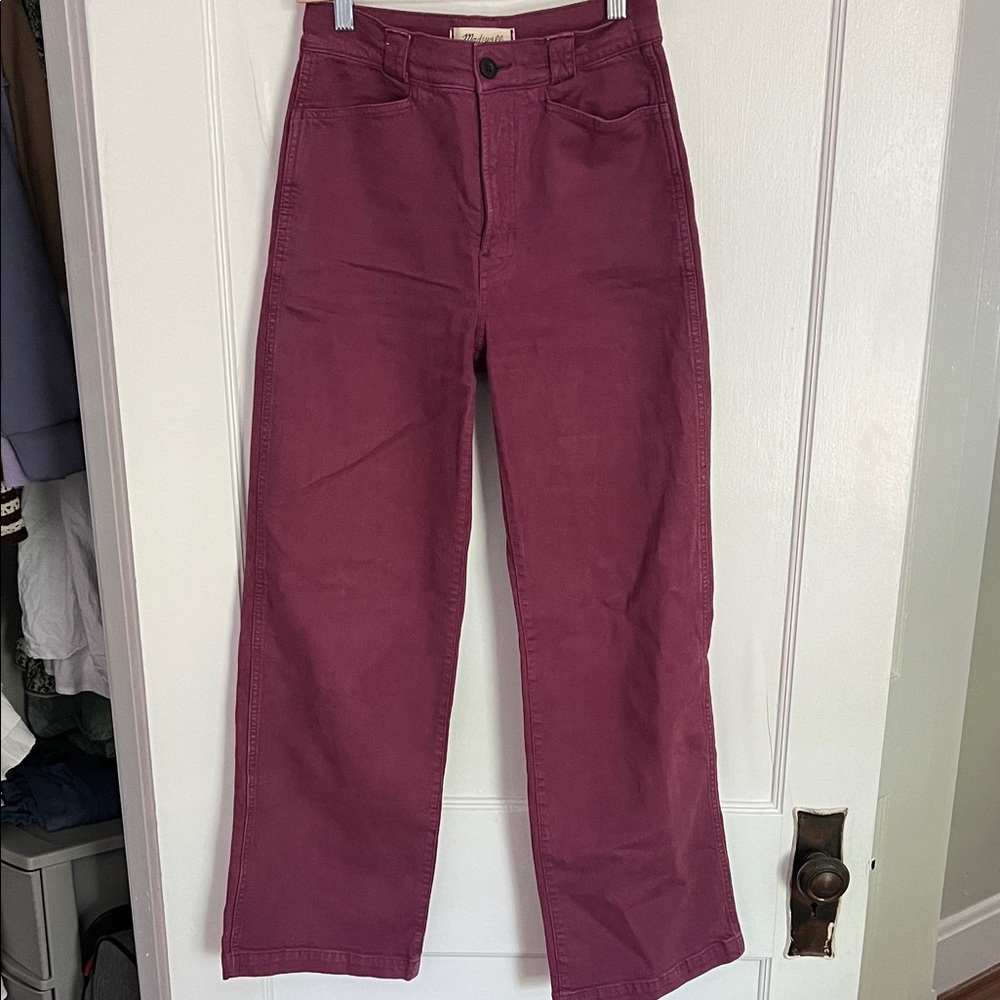 Madewell Emmett Wide Leg pants in berry